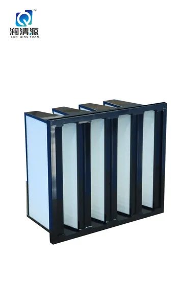 Luftstrom Hochwertige Fiberglasindustrie Ultrahocheffizienter W-Typ-Luftreiniger Bank V-Zellen-HEPA-Luftfilter, H14-HEPA-Luftfilter