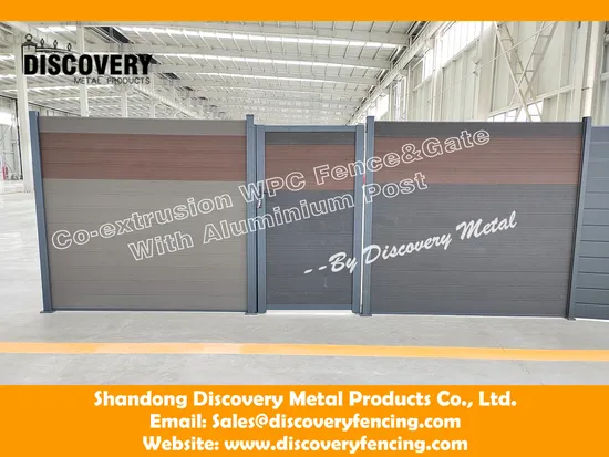 Outdoor Composite Zaun Post Gate Privacy WPC Holzmaserung Gartenzaun